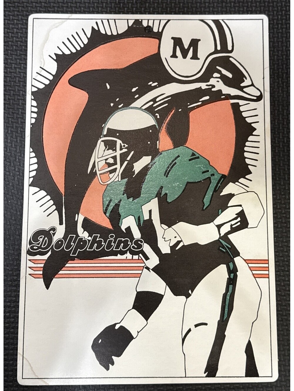 Vintage 1974 Fleer Big Signs MIAMI DOLPHINS 8" x 11.5" RARE